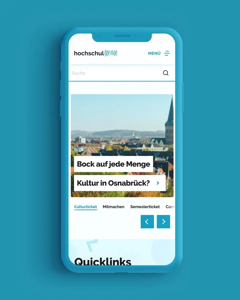 Ein Mockup der Startseite
