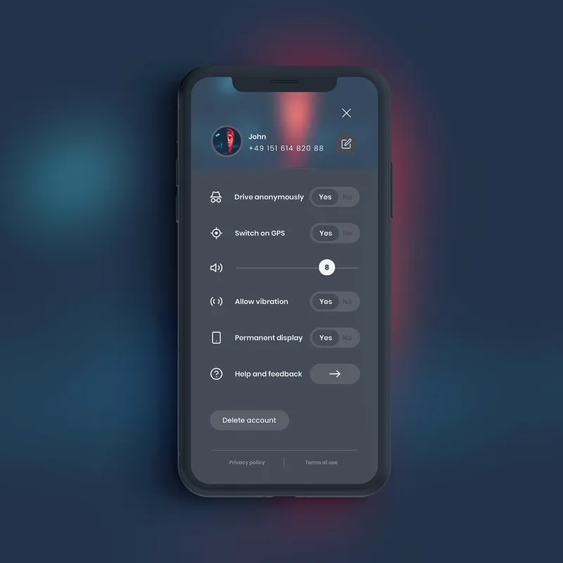 Einstellungsmöglichkeiten der App