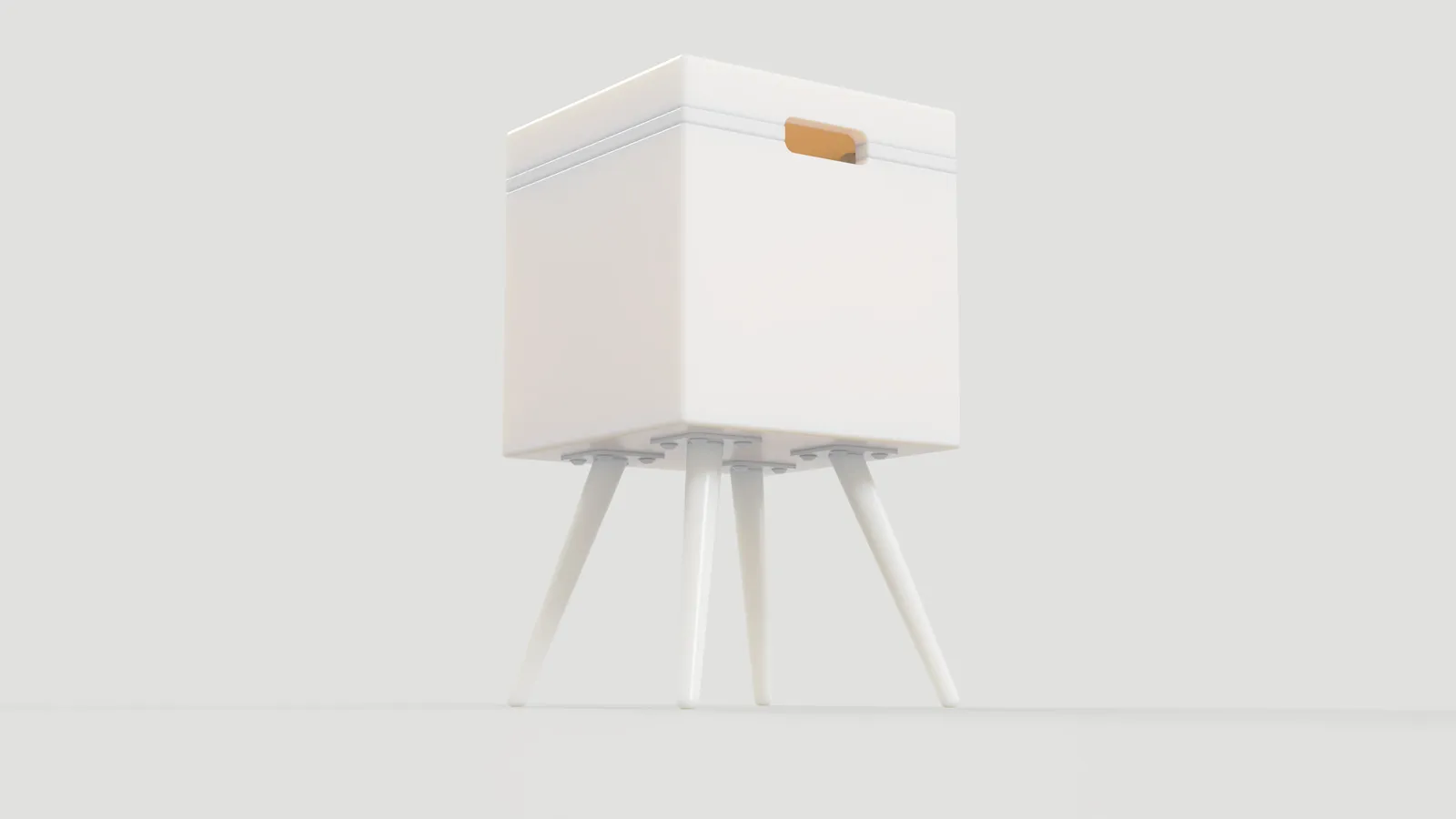 3D Modell in weiß vom Beistelltisch